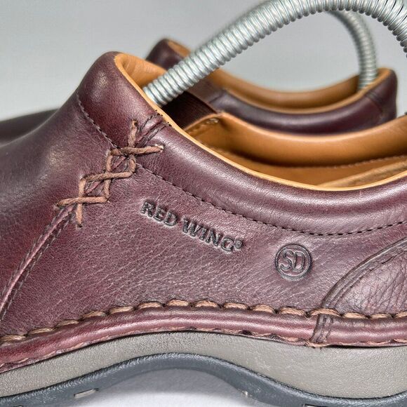 Red Wing Women's Size 7 Brown Leahter Slip On Aluminum Safety‎ Toe Work Shoes - Picture 5 of 14